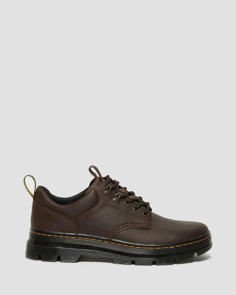 Dr Martens Reeder Crazy Horse Læder Brugssko Herre Mørkebrune | DK 643ZUT